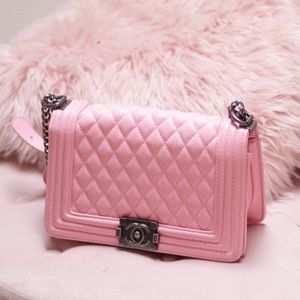 Pink quilted bag